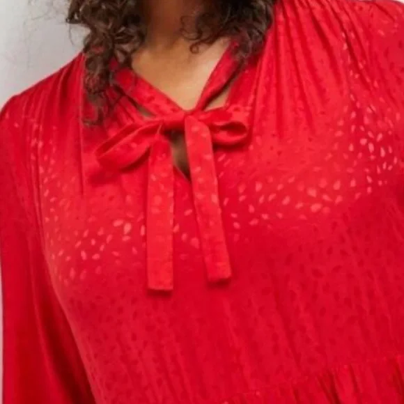 Anthropologie Maeve Wendy Red Tiered Maxi Dress Size 1X - Picture 5 of 16